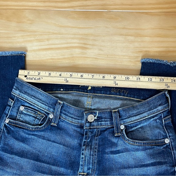 7 FOR ALL MANKIND The Ankle Skinny Mid Rise Skinny Leg Jeans Sz 28 - Picture 8 of 13